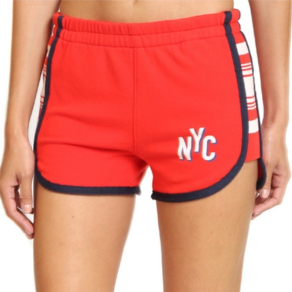 MOTHER Red NYC Trimmed Athletic Shorts